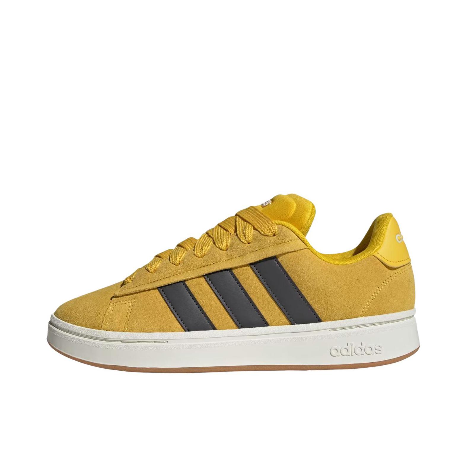 推荐商品：adidas Grand Court Alpha 面包鞋 板鞋 减震透气防滑耐磨百搭复古轻运动薄底贴合 深黄色