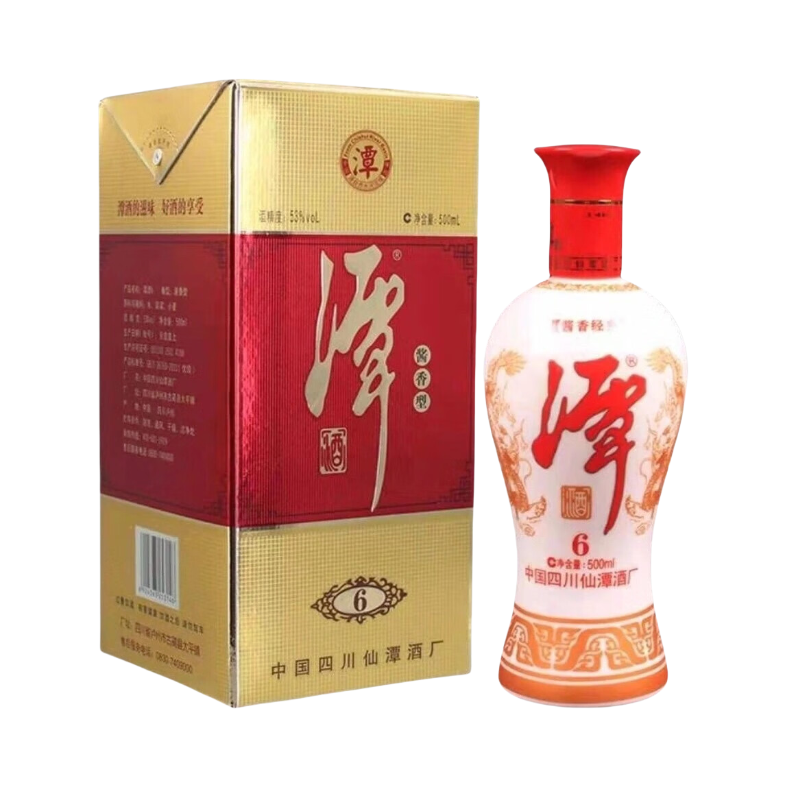 推荐商品：潭 酱香经典6 白酒 500ml 53度 盒装