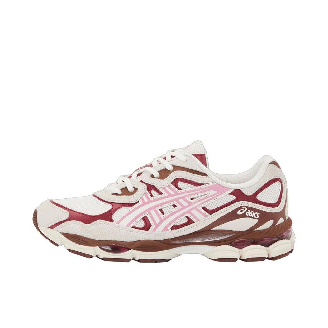 推荐商品：Asics/亚瑟士 Gel-NYC 跑鞋 圆头缓震防滑耐磨机能风复古潮流织物合成革贴合支撑耐穿 奶油色/甜粉色