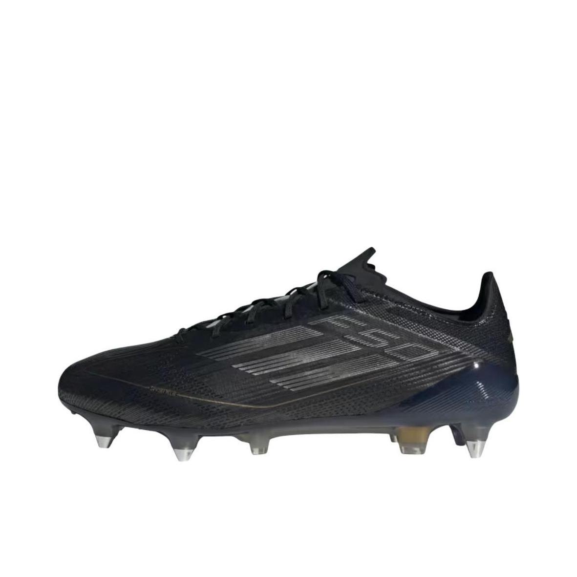推荐商品：adidas F50 Elite FG 足球鞋 顶级胶质长钉天然硬草地耐用支撑 核心黑色/铁金属色/金色/金属色