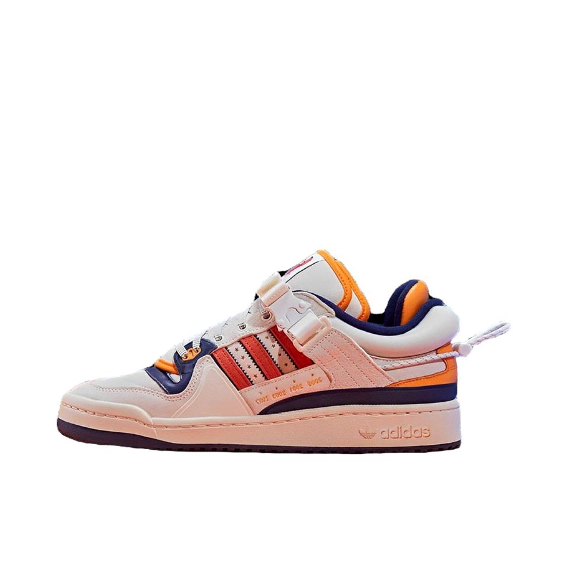 推荐商品：adidas Originals Forum 板鞋 轻便复古防滑时尚魔术贴篮球风薄底包裹性 Bad Bunny联名/白色/红色 