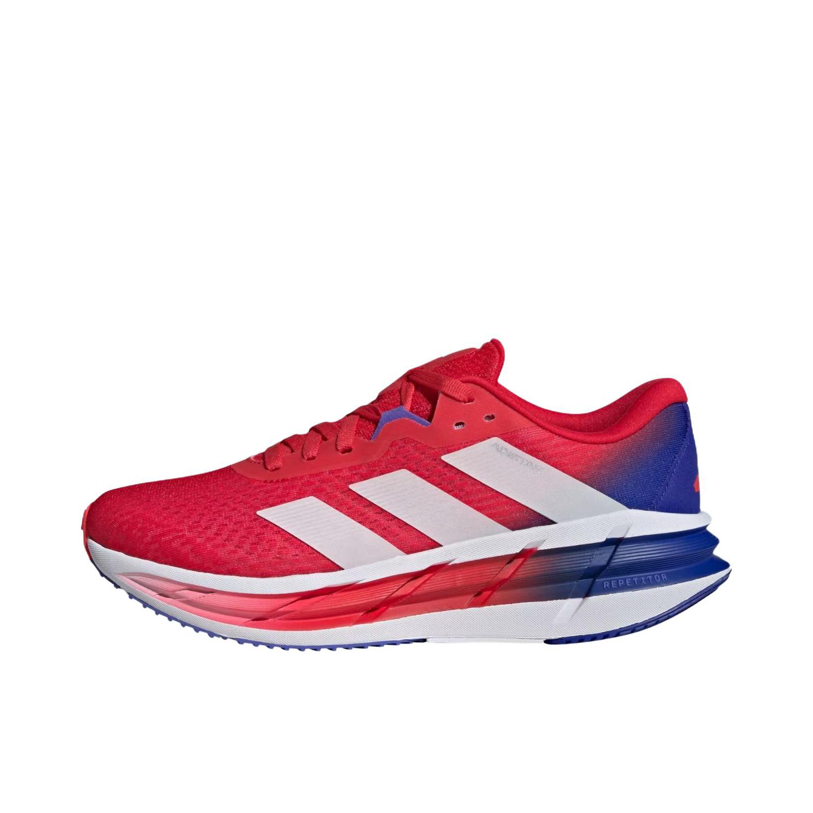 推荐商品：adidas Adistar 3 跑鞋 防滑耐磨缓震网面透气低帮系带长跑回弹 红色