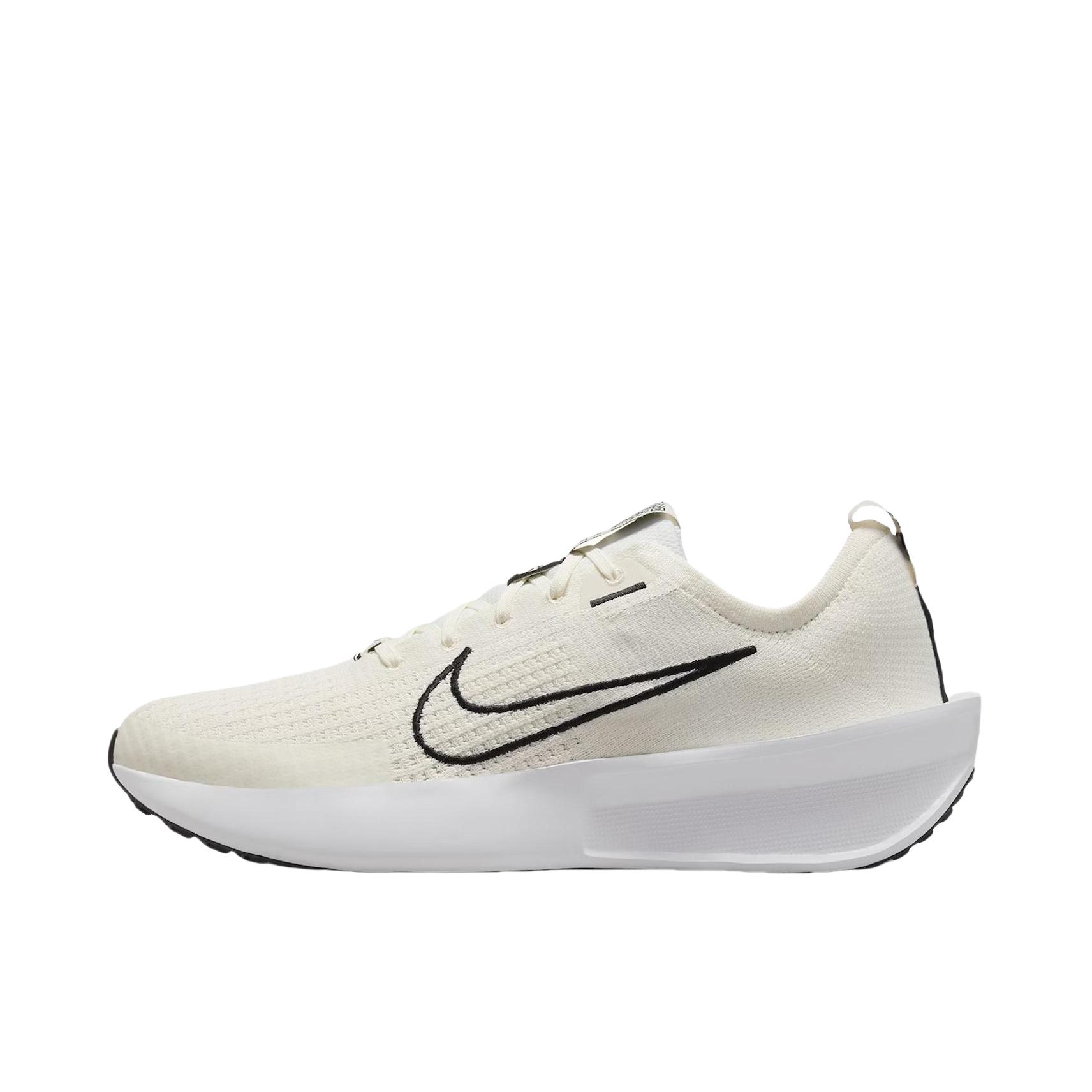 推荐商品：Nike Interact Run 跑鞋 防滑耐磨缓震轻便透气舒适回弹织物百搭训练 深黑色/白色