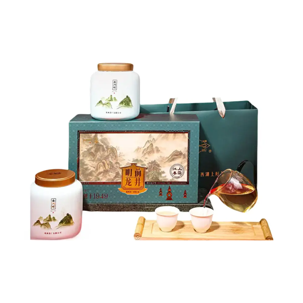 推荐商品：西湖 江山春霭 特级 明前龙井 礼盒