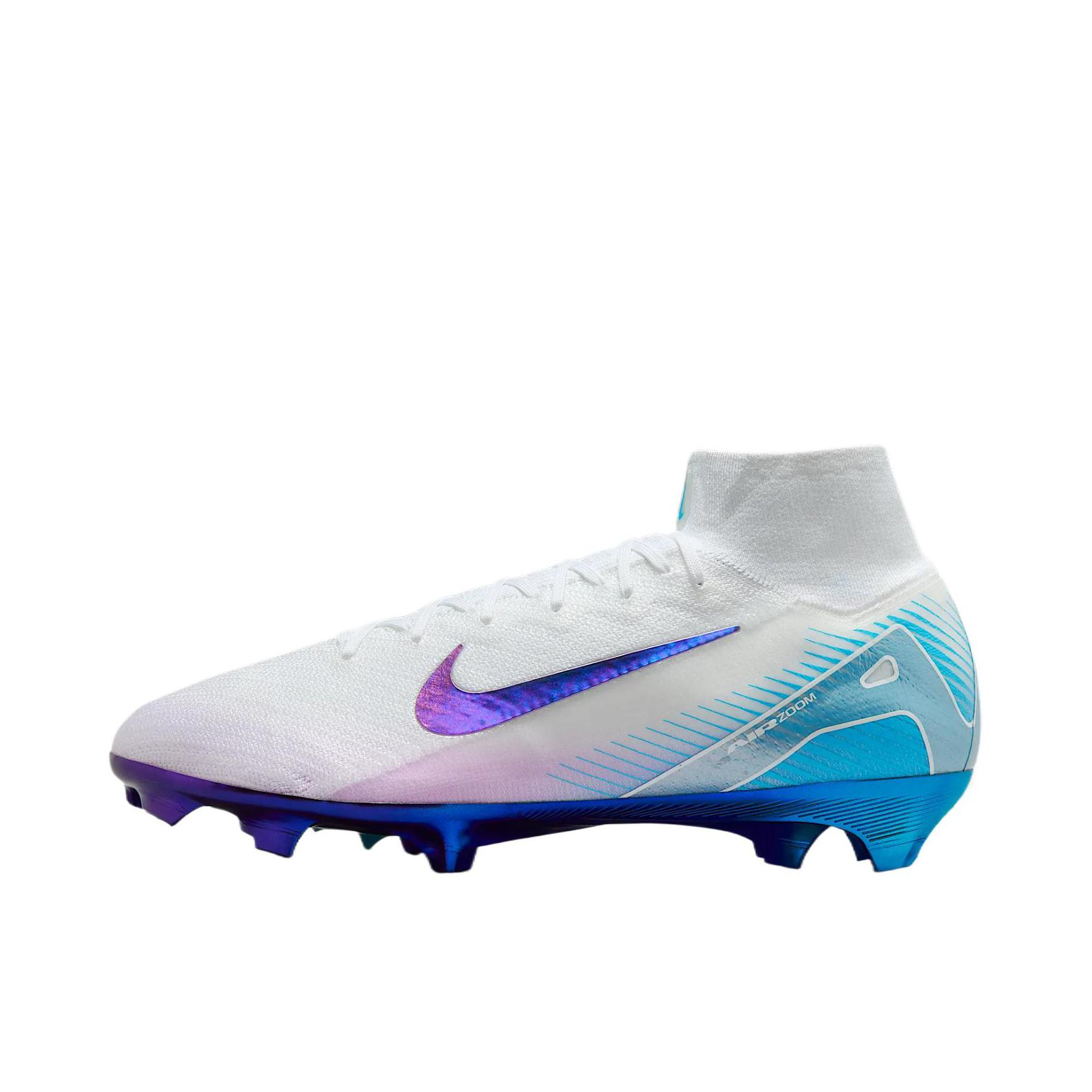 推荐商品：Nike Mercurial Superfly 10 Elite FG 精英级 胶质长钉 天然草地 防滑耐磨 足球鞋 白色