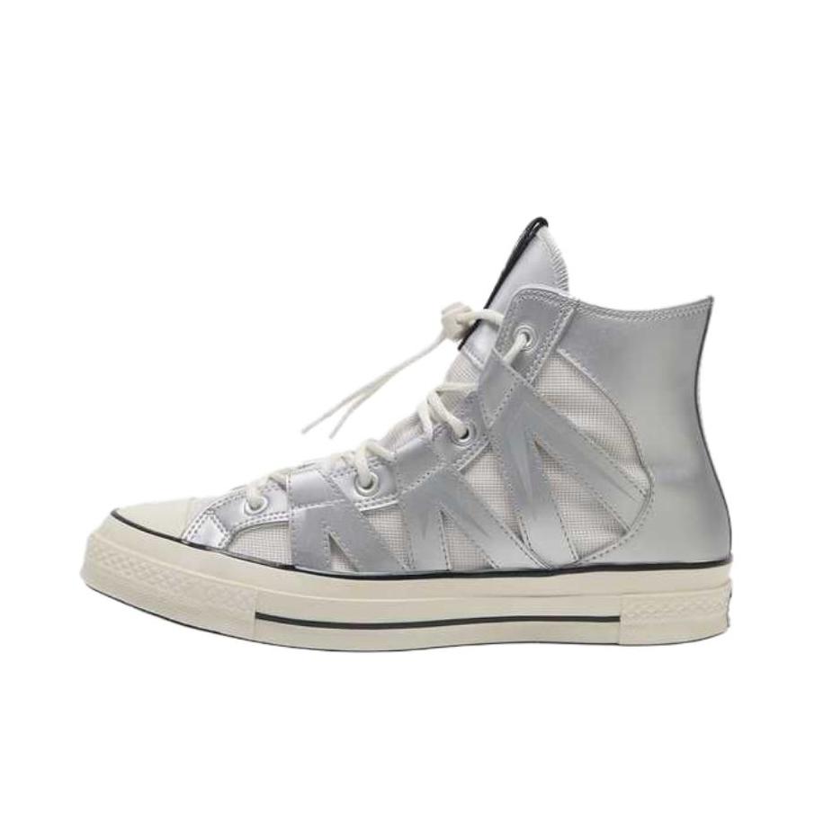 推荐商品：Converse/匡威 Chuck 70 帆布鞋 防滑耐磨轻便透气舒适百搭拼接感方头贴合 银色