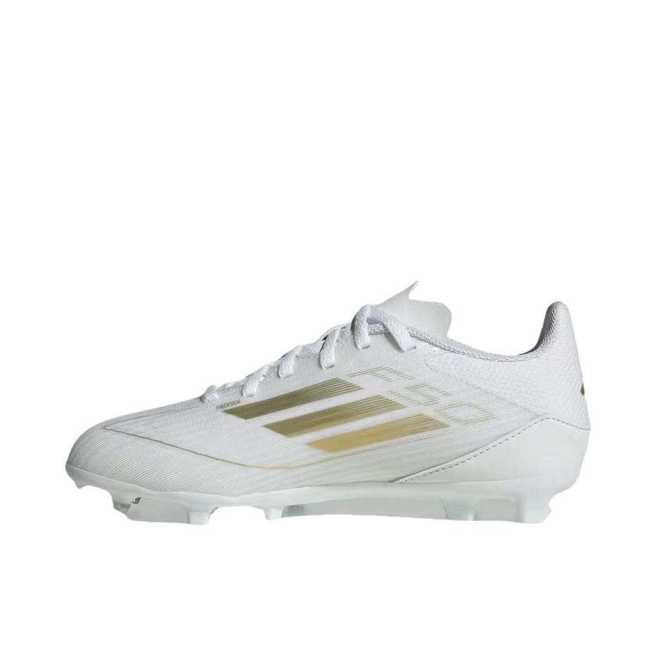 推荐商品：adidas F50 Elite FG 足球鞋 顶级胶质长钉天然硬草地耐用支撑 大童/云白色/金色