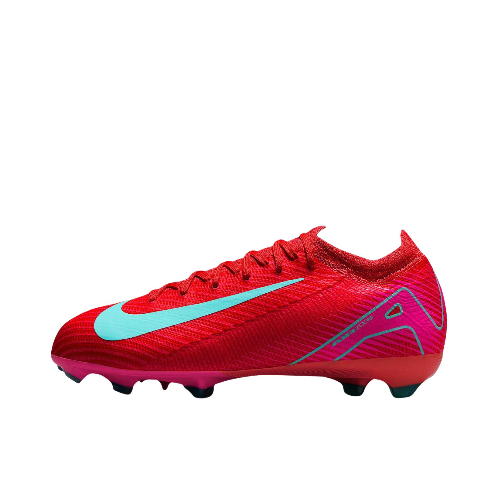 推荐商品：Nike Mercurial Vapor 16 Pro FG 次顶级 胶质长钉 硬质天然草场 减震 防滑耐磨 足球鞋 大童/红色