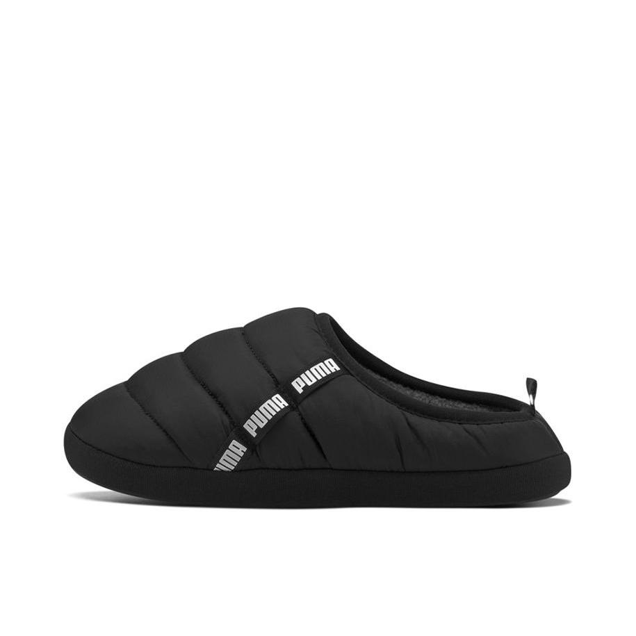 推荐商品：Puma/彪马 Scuff 面包鞋 一脚蹬休闲百搭防滑耐磨复古运动软底 加绒保暖 冬季拖鞋 黑色