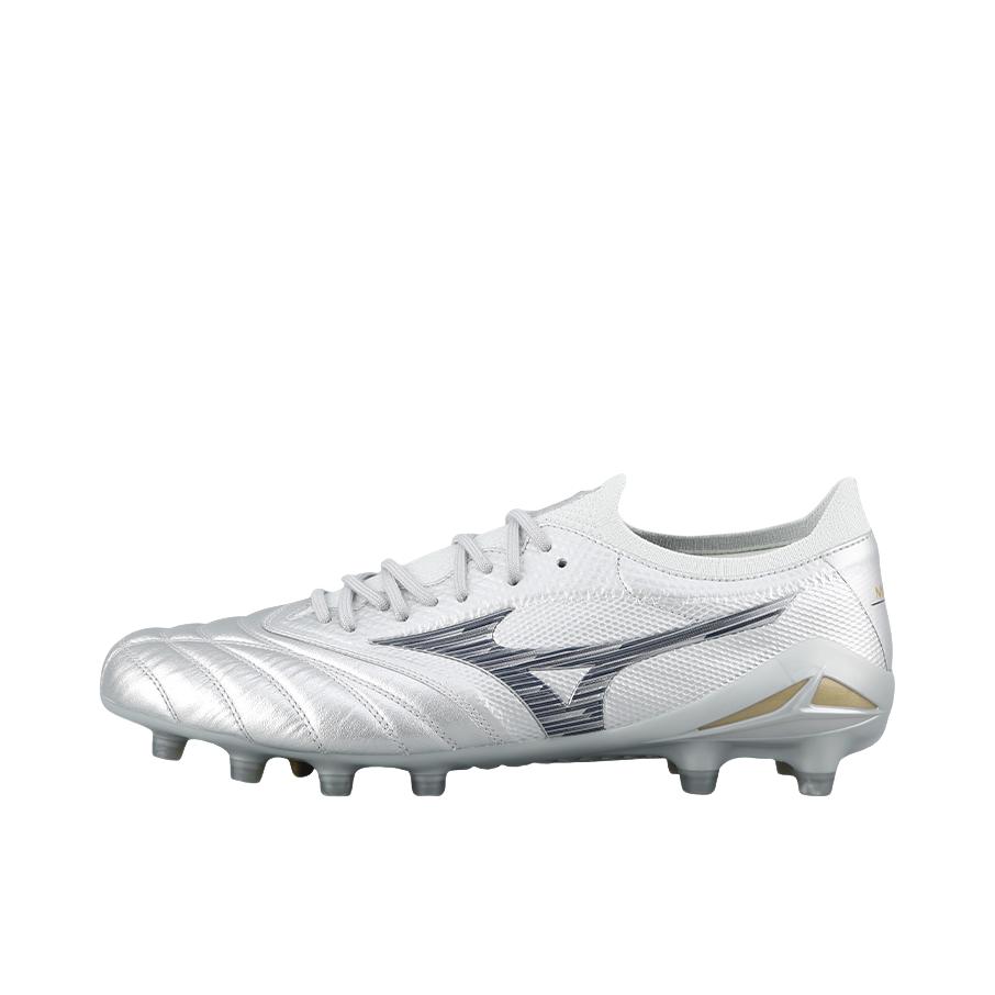 推荐商品：Mizuno/美津浓 Morelia NEO 4 β FG 顶级 长钉 耐磨 胶质 圆头 足球鞋 灰色