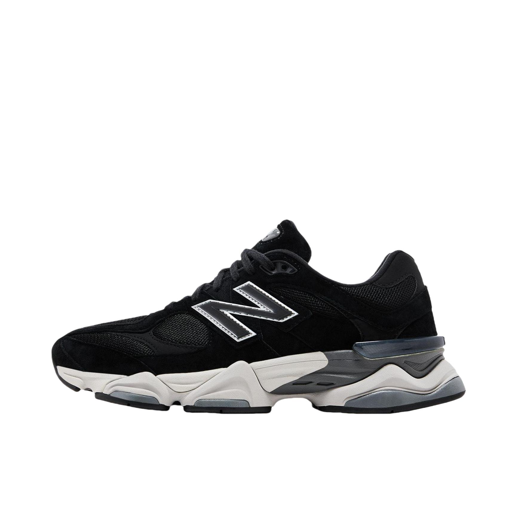 推荐商品：New Balance 9060 跑鞋 绒面革舒适减震网面透气防滑耐磨拼接复古增高圆头贴合耐穿 D宽/黑色/灰色
