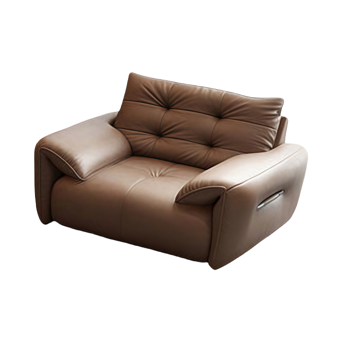 推荐商品：坎佩乐尼 现代简约风 进口生态真皮牛皮 大象耳朵皮艺沙发