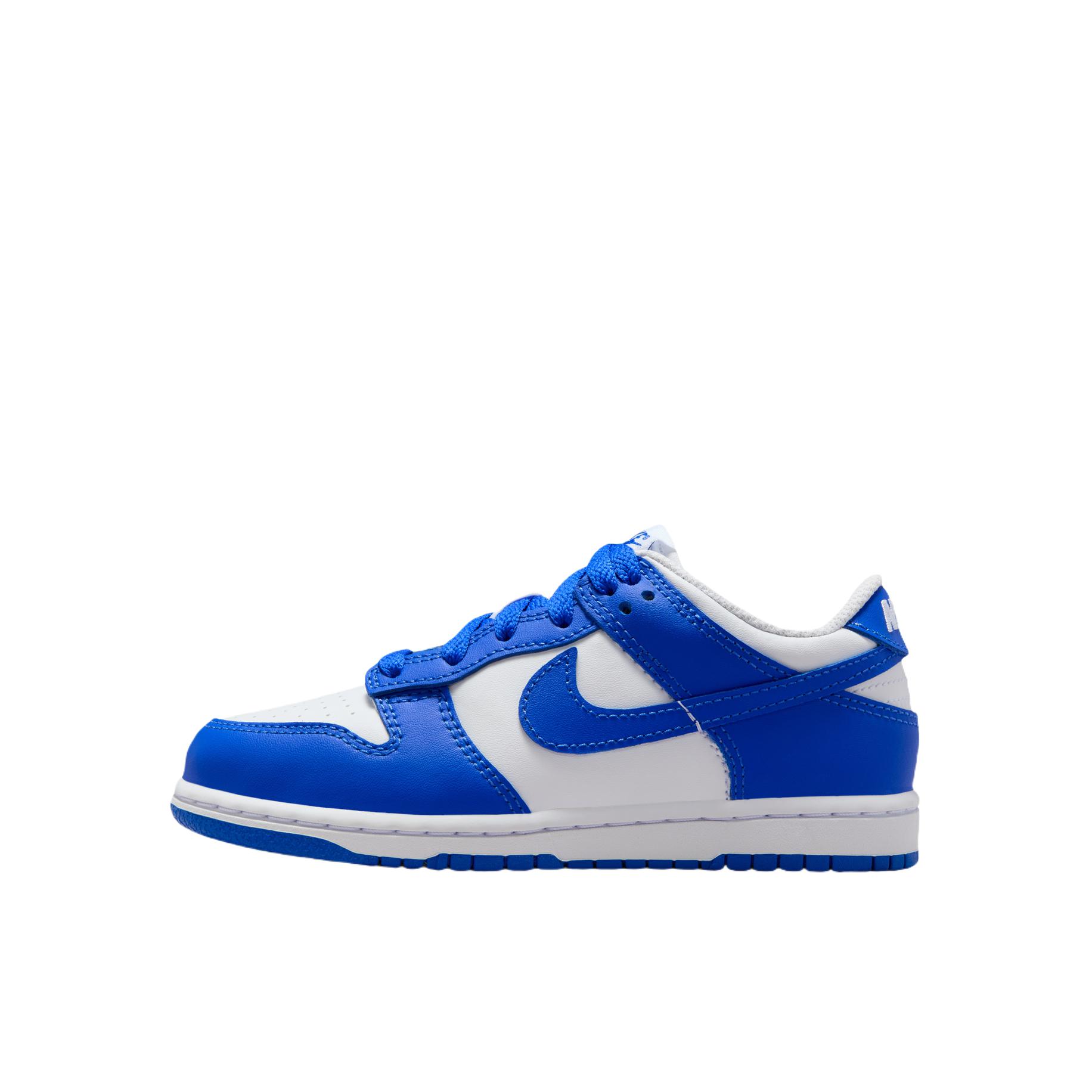 推荐商品：Nike Dunk 复古休闲 防滑耐磨 抓地 舒适透气 运动 板鞋儿童 小童/白色/皇家宝蓝