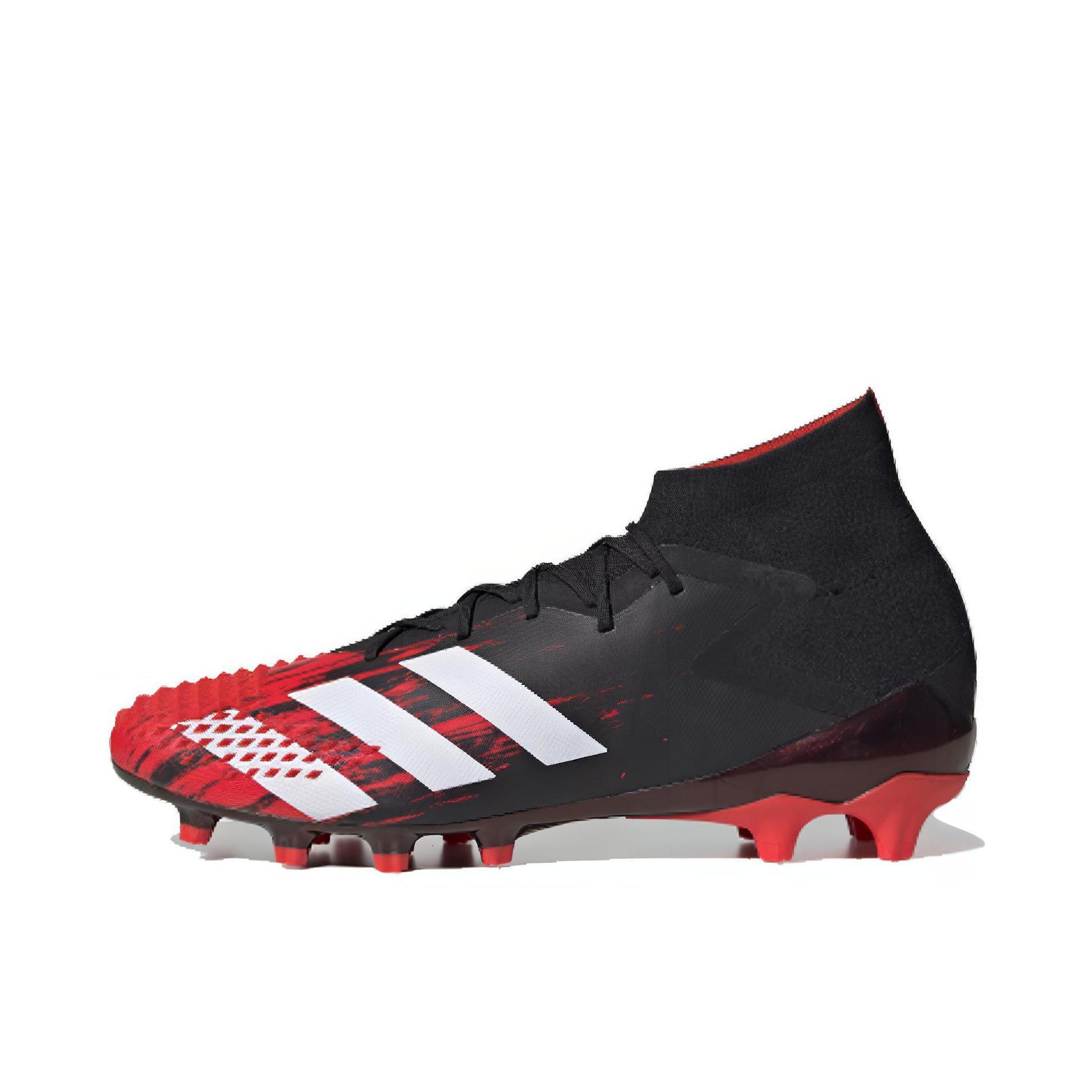 推荐商品：adidas Predator Mutator 20.1 AG 高端胶质短钉人造草地 减震透气 防滑耐磨 足球鞋 Black/Red/White 黑红白
