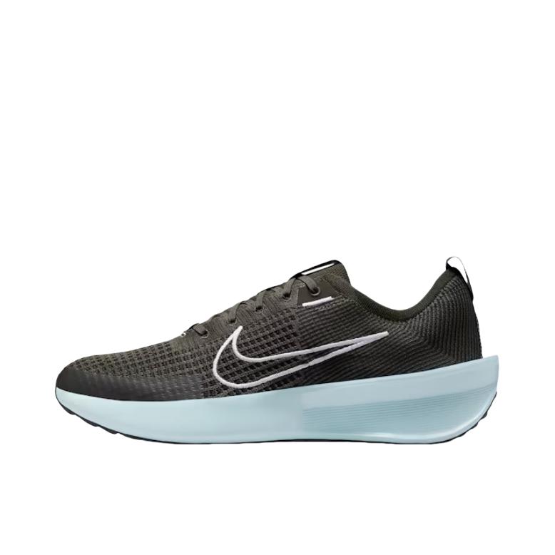 推荐商品：Nike Interact Run 跑鞋 防滑耐磨缓震轻便透气舒适回弹织物百搭训练 黑色/冰川蓝/白色