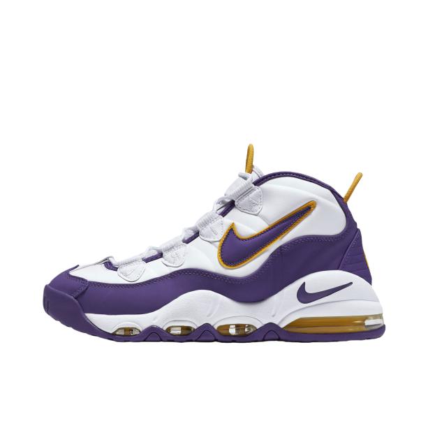 推荐商品：Nike Air Max Uptempo 篮球鞋 复古舒适百搭防滑耐磨减震轻便中帮 Lakers Derek Fisher 白紫