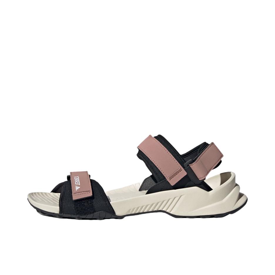 推荐商品：adidas Terrex Hydroterra 凉鞋 防滑沙滩魔术贴平跟 陶土色/白色/奇妙白
