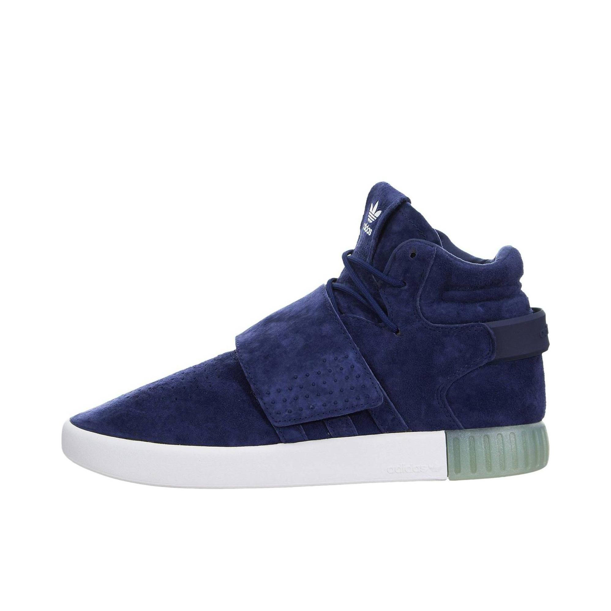 推荐商品：adidas Tubular Invader 时尚潮流 舒适百搭 防滑耐磨 轻便 魔术贴 运动休闲鞋 Dark Blue/Clear Aqua/White 湖蓝