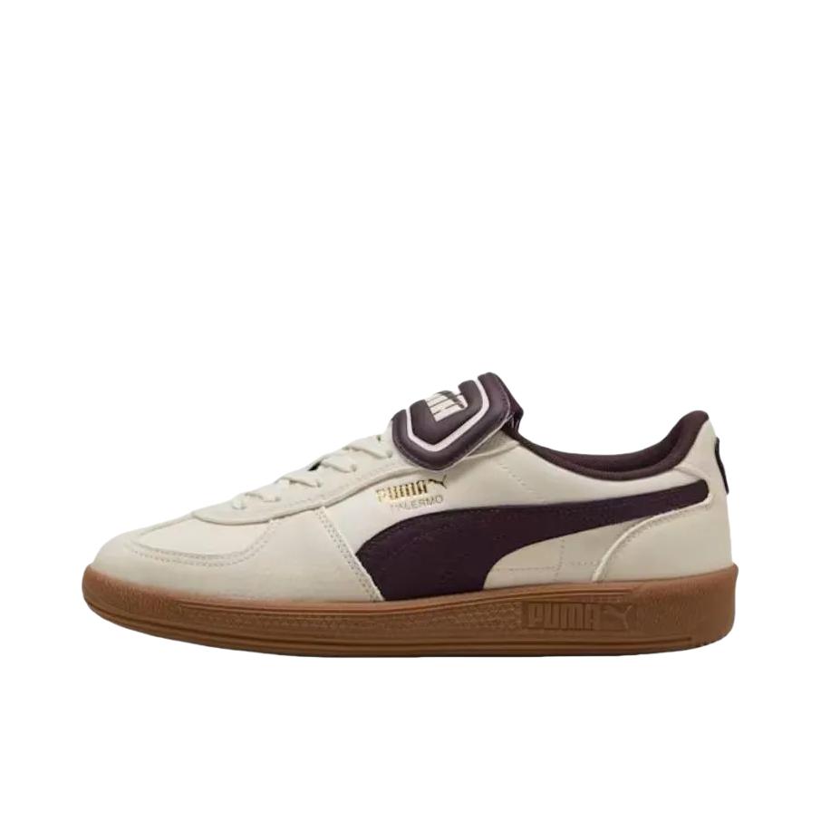 推荐商品：【朴彩英同款】 Puma/彪马 Palermo T头鞋 德训鞋 薄底鞋 板鞋 牛皮防滑耐磨舒适减震时尚复古 雪白色/午夜紫红