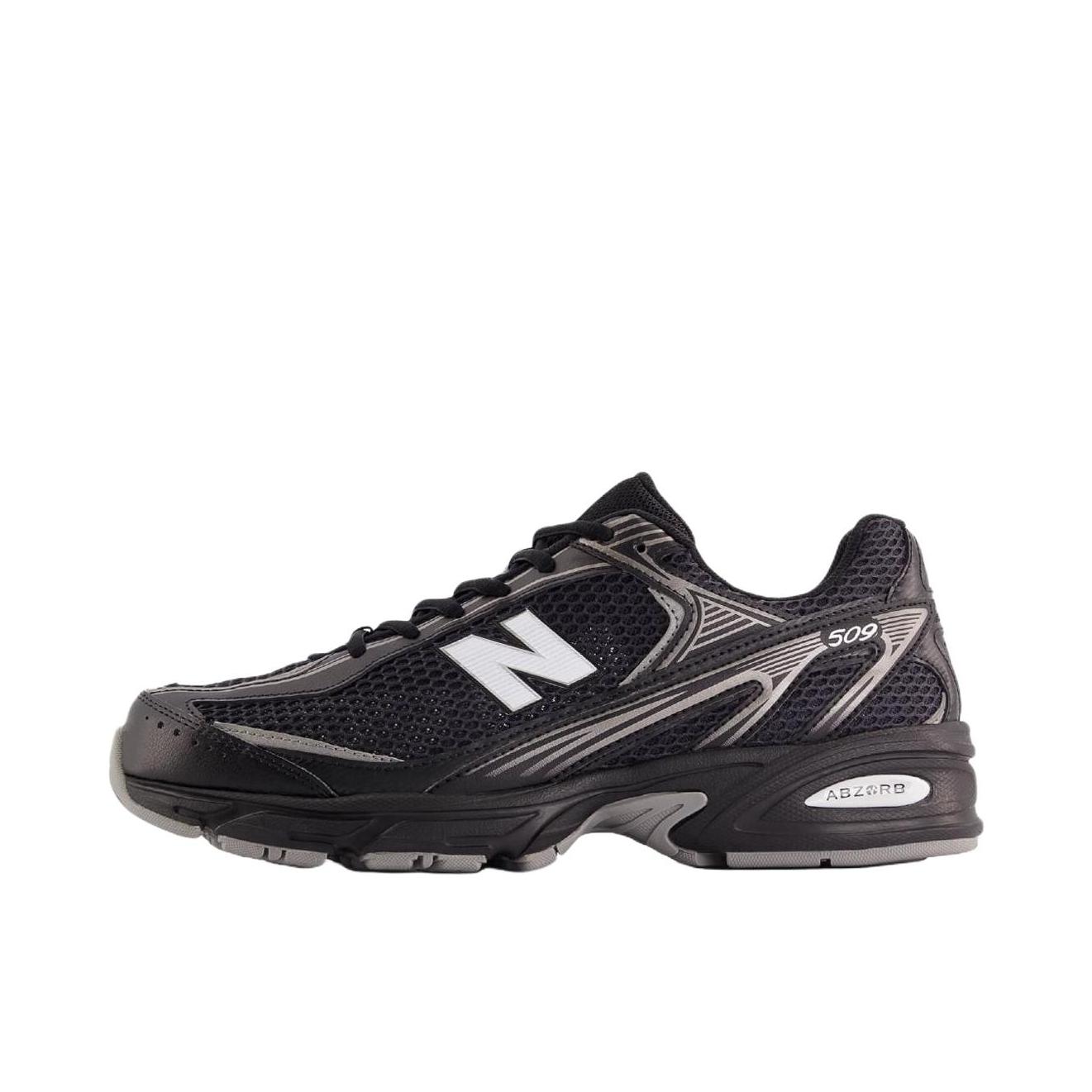 推荐商品：New Balance 509 跑鞋 防滑低帮休闲厚底贴合 D宽/碳黑色
