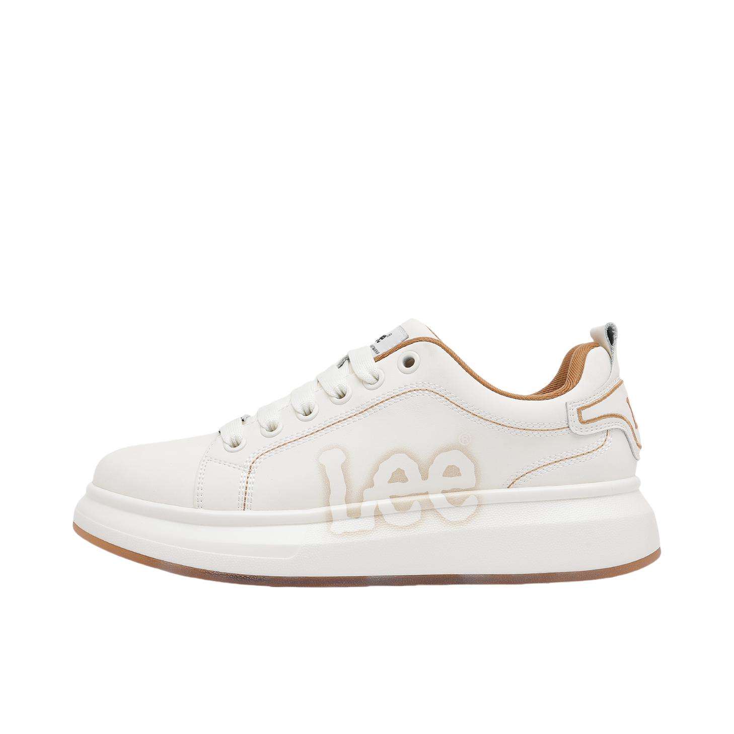 推荐商品：Lee 牛皮 厚底 低帮 板鞋 L252UB369 白色/浅卡其