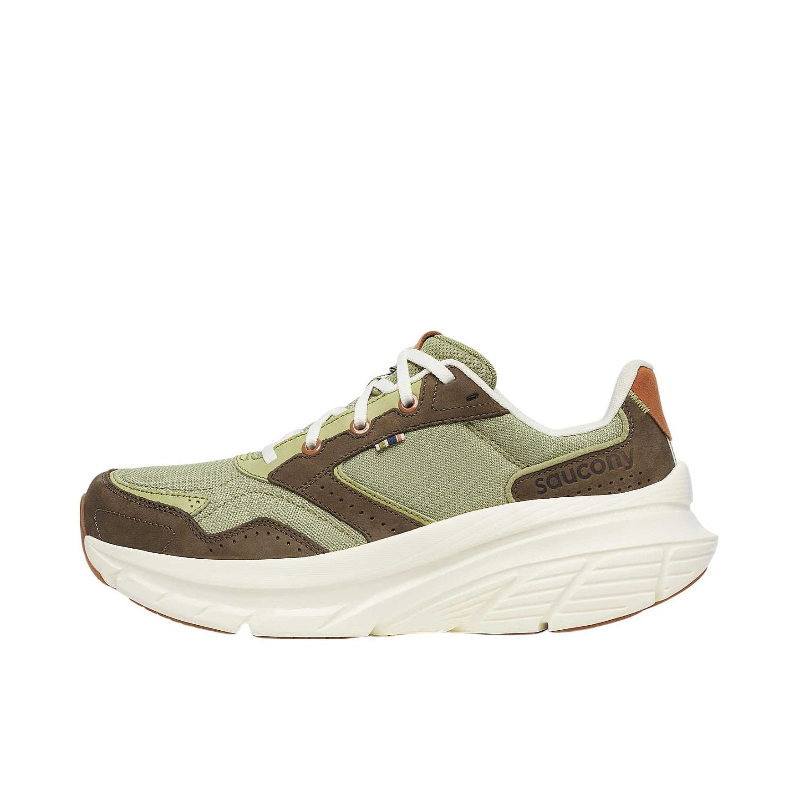 推荐商品：Saucony/索康尼 Guide Metro 柔软 防滑 耐磨 低帮 跑鞋 绿色/棕色