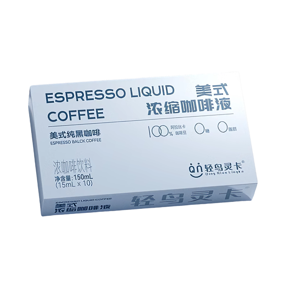 推荐商品：轻鸟灵卡 美式纯黑浓缩咖啡液 150ml 盒装