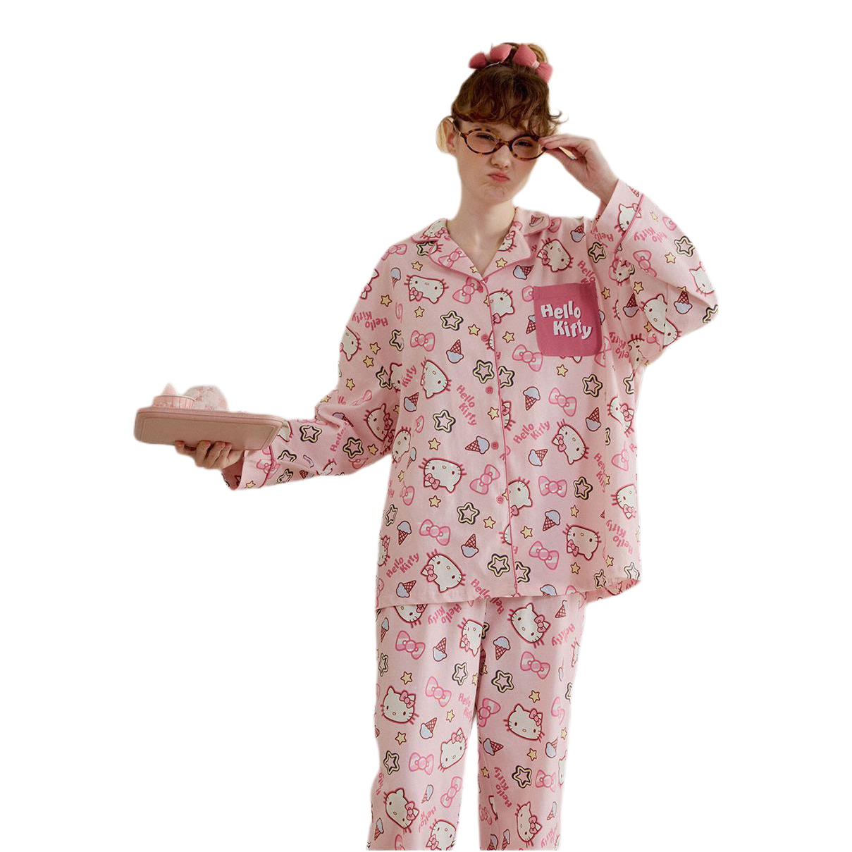 推荐商品：GUKOO/果壳 卡通棉质满印睡衣 女装 825026203H01445 水晶粉
