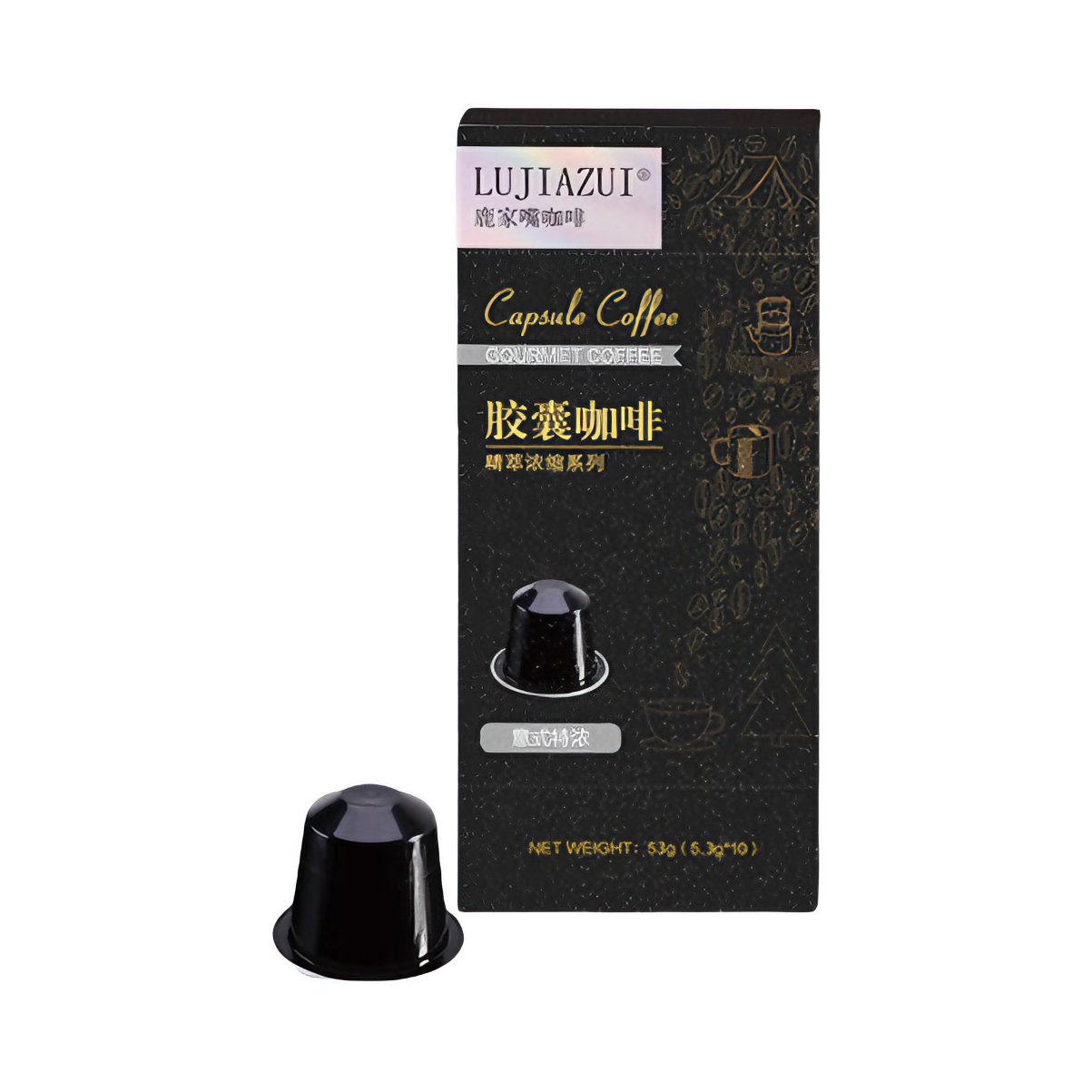 推荐商品：LUJIAZUI/鹿家嘴 精萃浓缩系列 胶囊咖啡 意式浓缩 53g 盒装