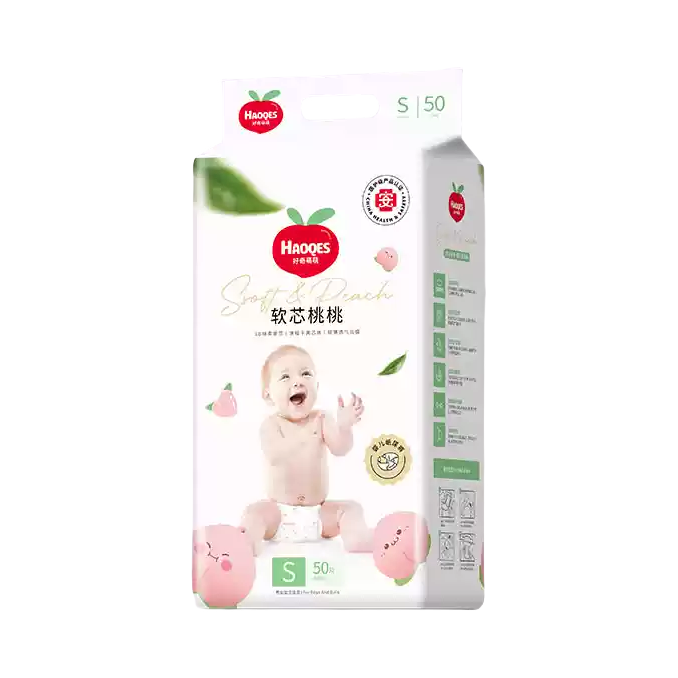 推荐商品：好奇萌萌 软芯桃桃纸尿裤S码 尿不湿柔软透气