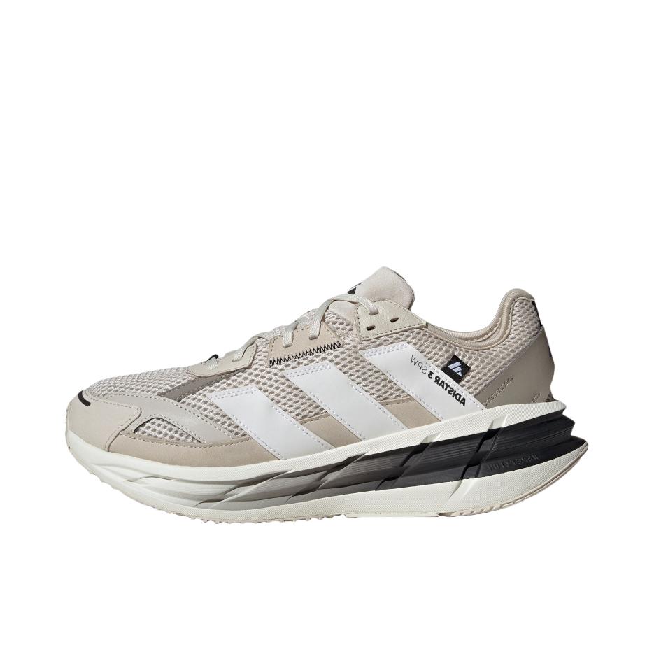 推荐商品：adidas Adistar 3 跑鞋 防滑耐磨缓震网面透气低帮系带长跑回弹 矾土棕/白色/淡芝麻灰褐