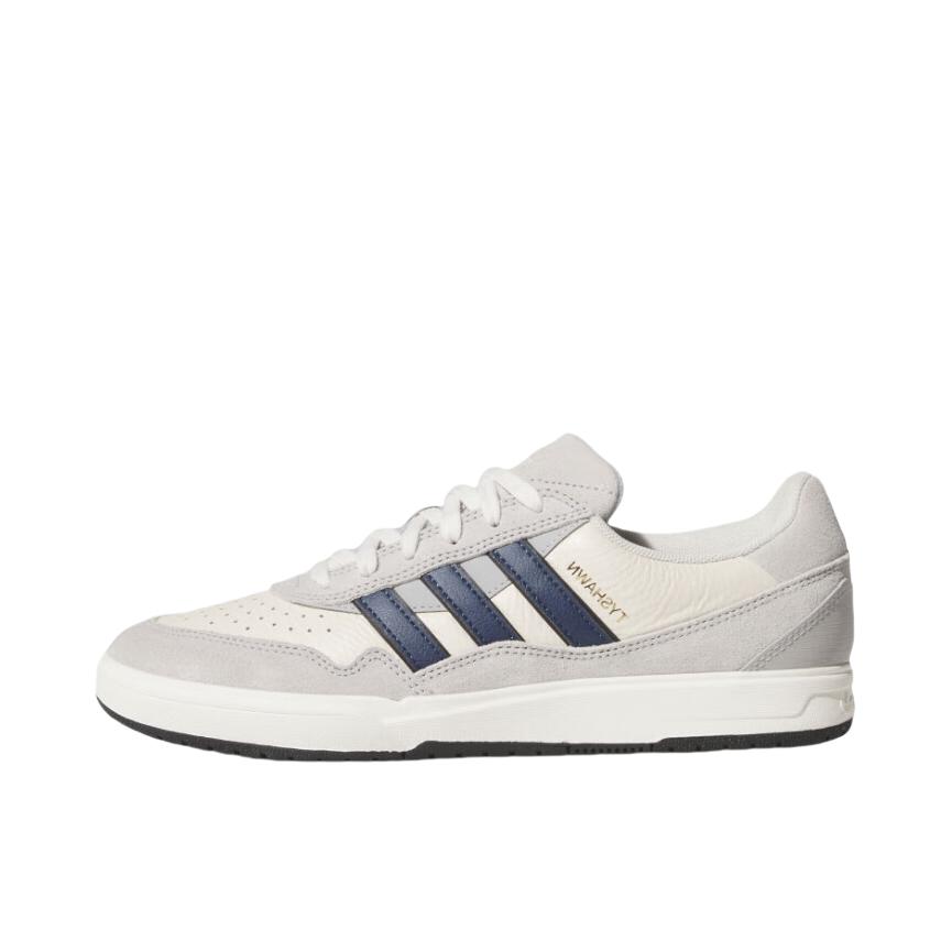 推荐商品：adidas Originals Tyshawn II 板鞋 时尚舒适百搭防滑耐磨支撑贴合 浅灰色/学院藏青蓝/粉白色