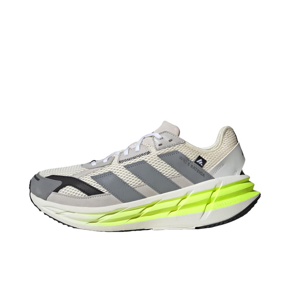 推荐商品：adidas Adistar 3 跑鞋 防滑耐磨缓震网面透气低帮系带长跑回弹 汉玉白/灰色