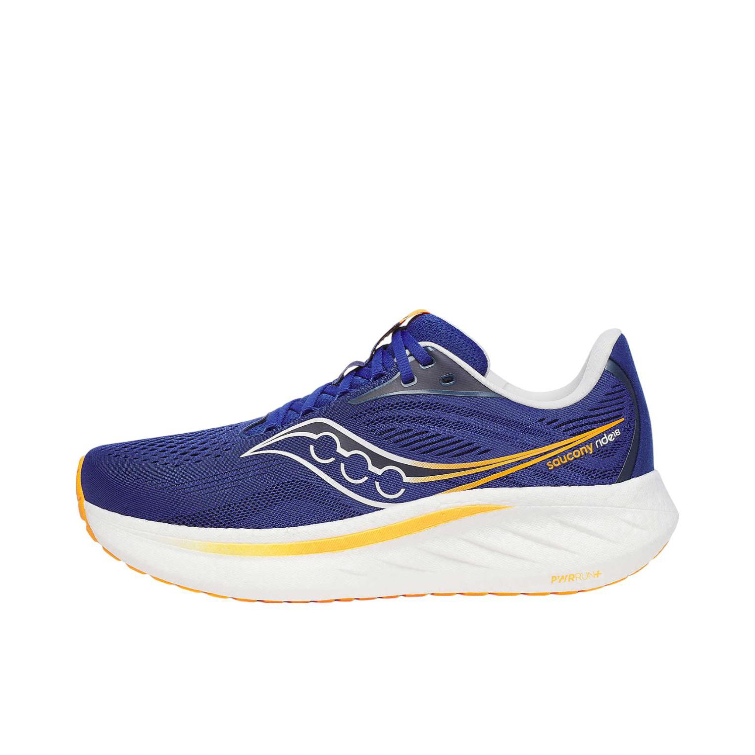 推荐商品：Saucony/索康尼 Ride 驭途 18 舒适缓震 防滑耐磨 低帮 慢跑 百搭 跑鞋 蓝色