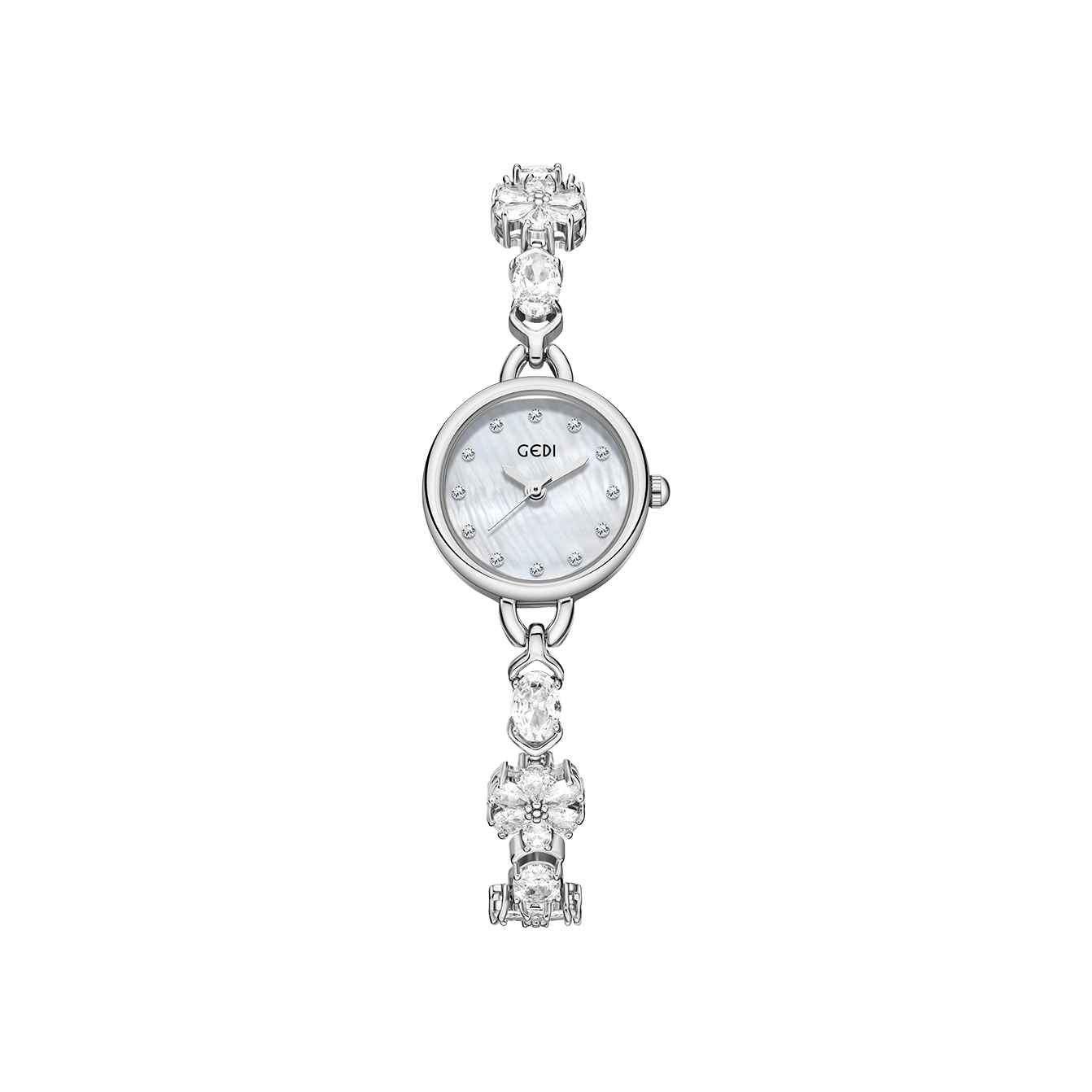 推荐商品：GEDI/歌迪 简约精致花朵手链轻奢小众高级感水钻石英女士手表