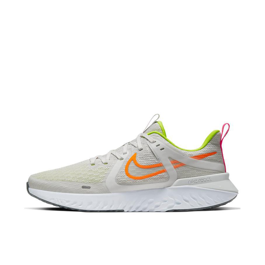 推荐商品：Nike Legend React 2 跑鞋 网面透气防滑耐磨舒适缓震织物复古百搭 White/Orange/Yellow 白橙黄