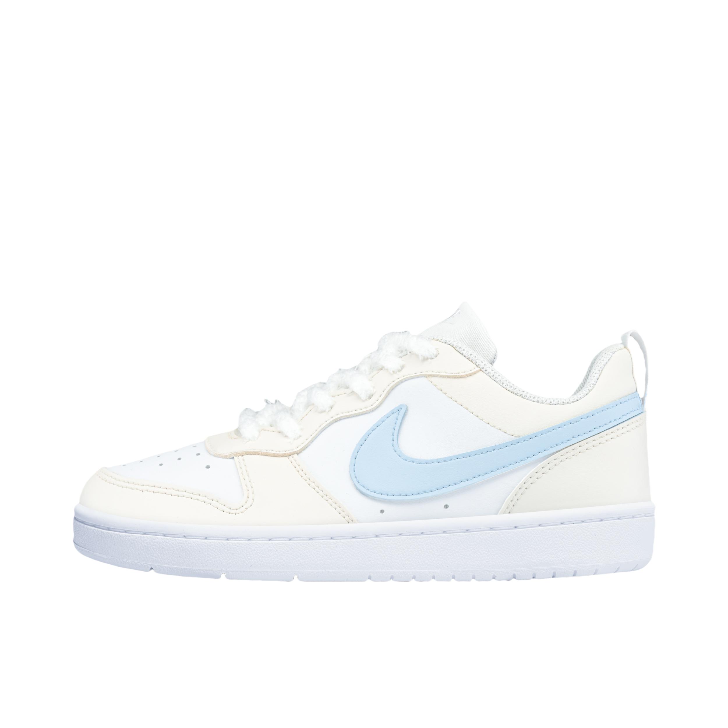 推荐商品：【定制球鞋】 Nike Court Borough 板鞋 防滑防水轻便减震手绘减龄做旧甜酷高街合成革甜妹包裹性复古婚鞋增高小白鞋薄底秋冬脏脏鞋 女款/海盐蛋挞