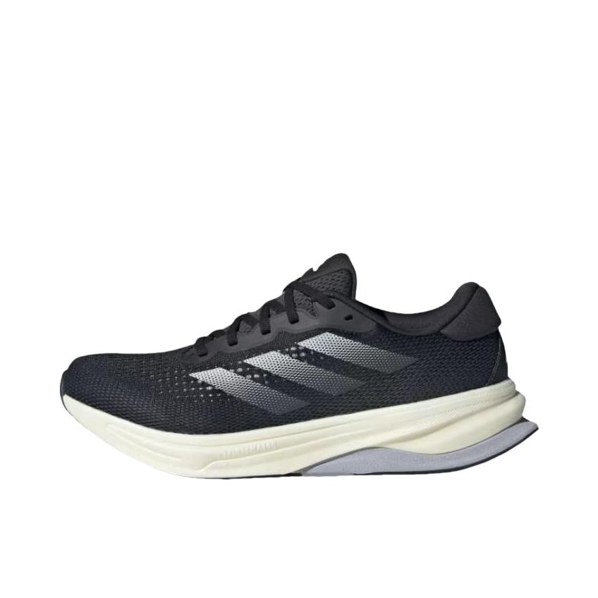推荐商品：adidas Supernova Solution 支撑 低帮 休闲 平跟 跑鞋 宽楦版/核心黑/核心白/碳灰色