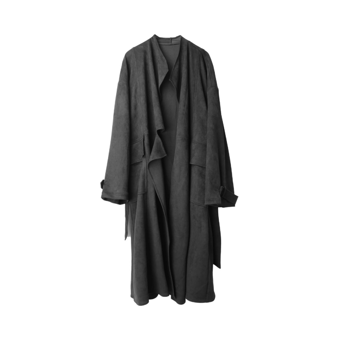 推荐商品：SAWONG 中长款单排扣涤纶不对称免烫风衣 FY45 黑