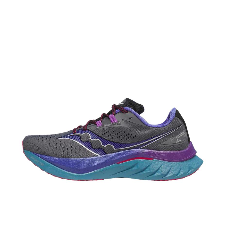 推荐商品：Saucony/索康尼 Endorphin Speed 啡速4 尼龙板 回弹 碳板 减震 防滑耐磨 防水 支撑 马拉松 跑鞋 灰色/紫色 