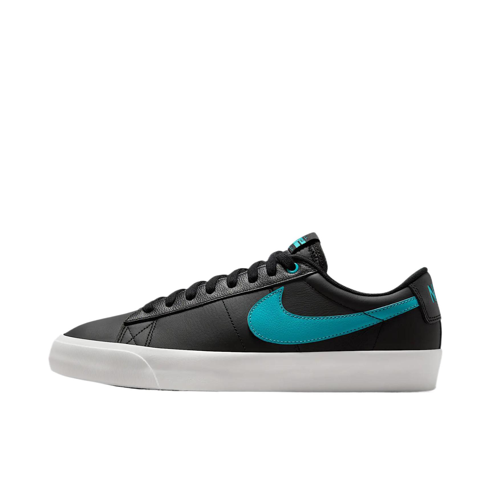 推荐商品：Nike SB Blazer Zoom 滑板鞋 板鞋 拼接时尚复古防滑耐磨透气运动休闲舒适百搭 黑色/蓝色