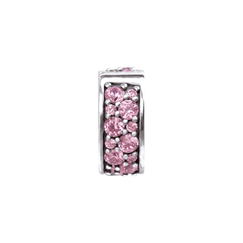 推荐商品：PANDORA/潘多拉 闪烁硅胶固定夹优雅密镶925银串珠吊坠 791817CZ