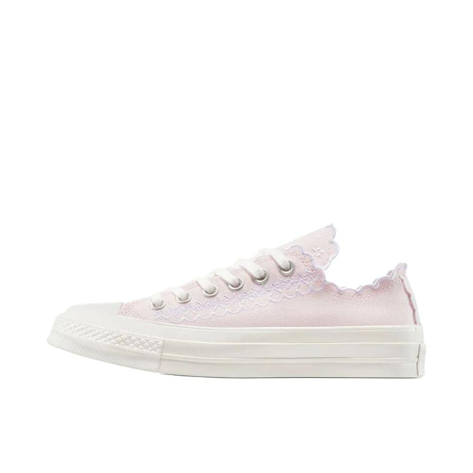 推荐商品：Converse/匡威 Chuck 70 帆布鞋 防滑耐磨薄底轻便透气舒适百搭复古时尚贴合圆头流光风 淡粉色