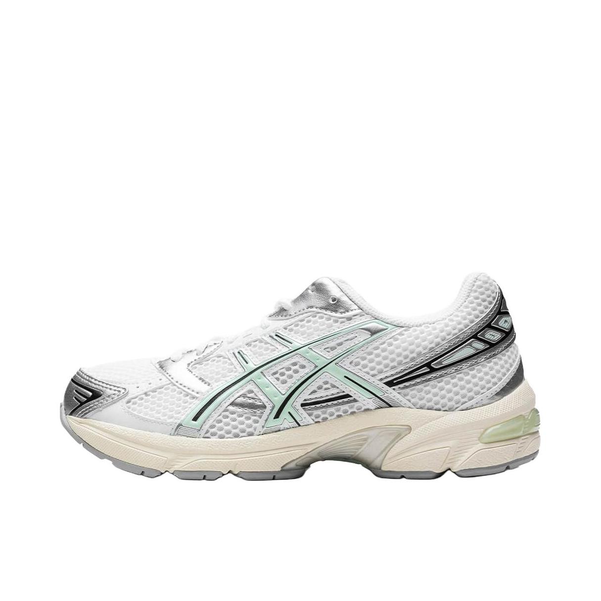 推荐商品：Asics/亚瑟士 Gel-1130 跑鞋 防滑耐磨缓震抓地织物网布透气复古马拉松短跑贴合圆头千禧风 白色/淡绿色