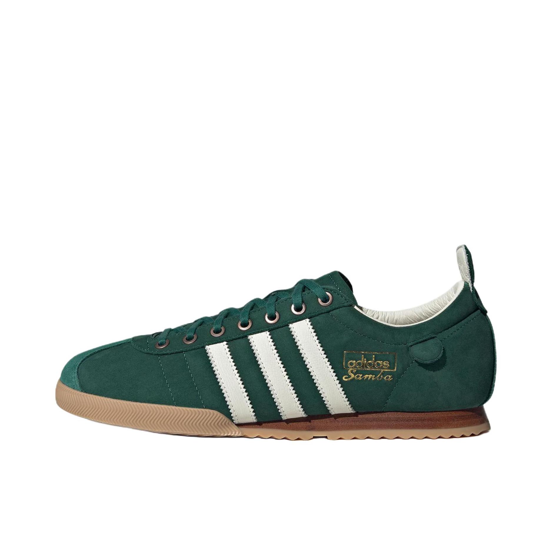 推荐商品：adidas Originals Samba 62 运动休闲鞋 复古百搭防滑耐磨舒适轻便贴合 森林绿/汉玉白/柔和棕