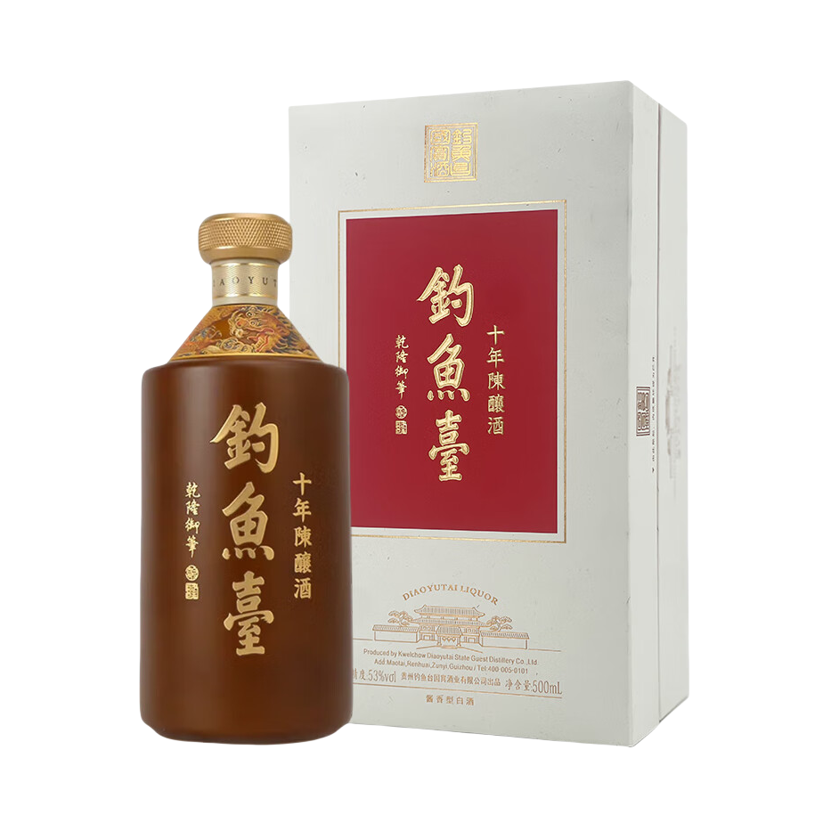 推荐商品：钓鱼台 十年陈酿 2024年 500ml 53度 白酒 盒装