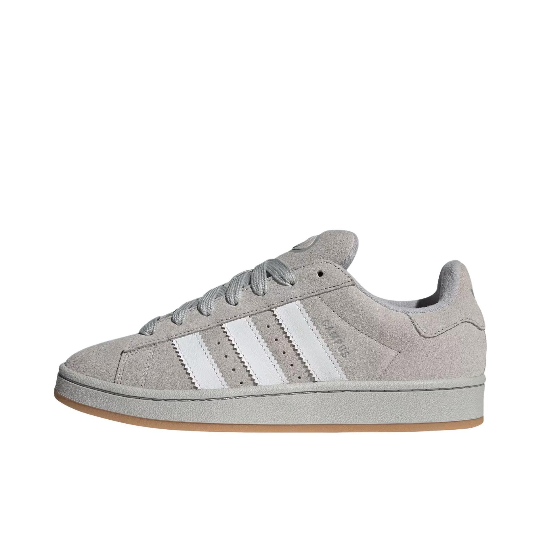 推荐商品：adidas Originals Campus 00s 板鞋 面包鞋 复古缓震透气轻便薄底贴合耐穿圆头包裹性平跟支撑 浅灰色/纯白色