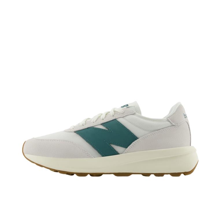 推荐商品：New Balance 370 复古百搭 时尚潮流 舒适减震 防滑耐磨 增高 运动休闲鞋 白色/灰白/松石绿