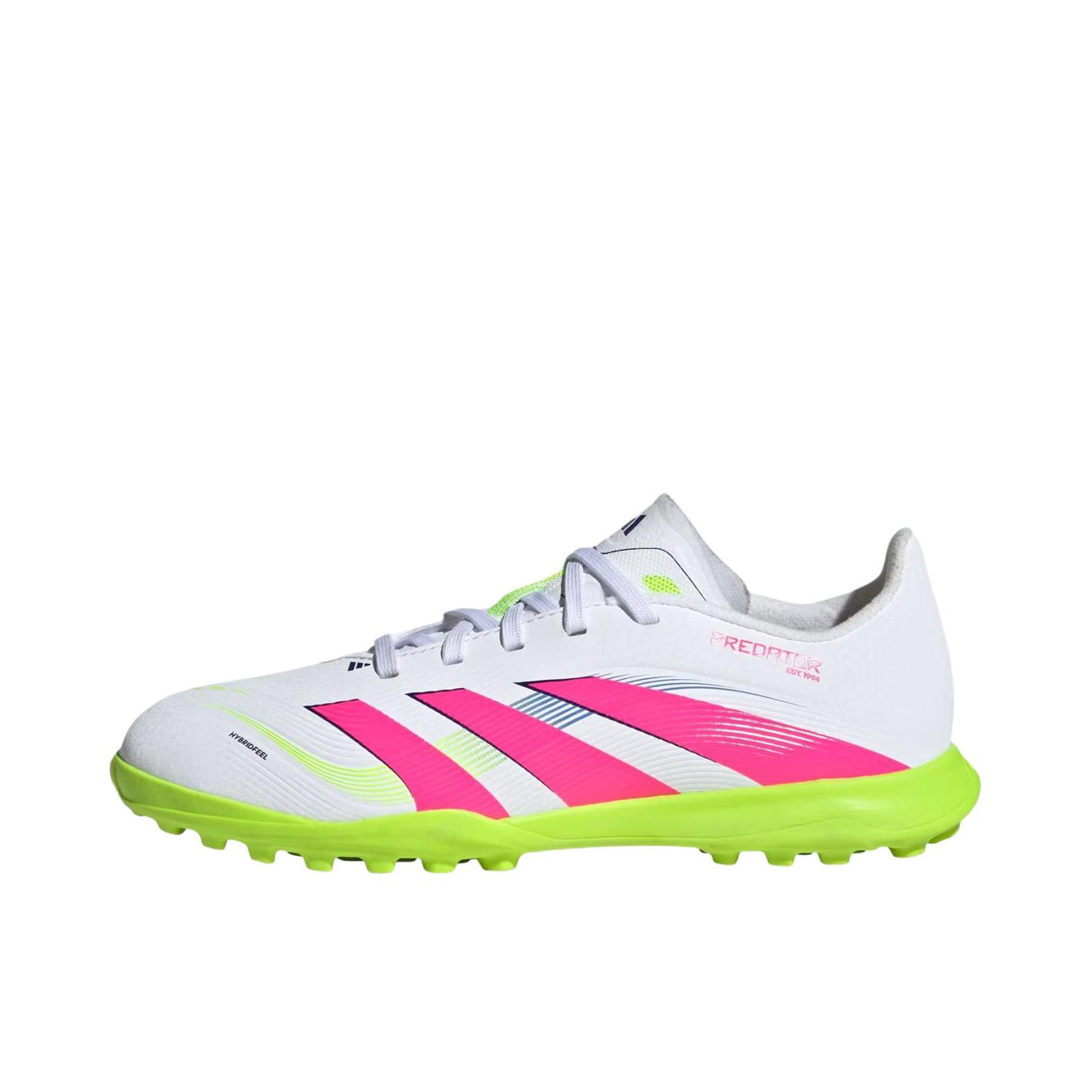 推荐商品：adidas Predator League TF 中端 胶质碎钉 人造草地室外硬地 防滑耐磨 舒适减震 足球鞋 大童/白色/粉色
