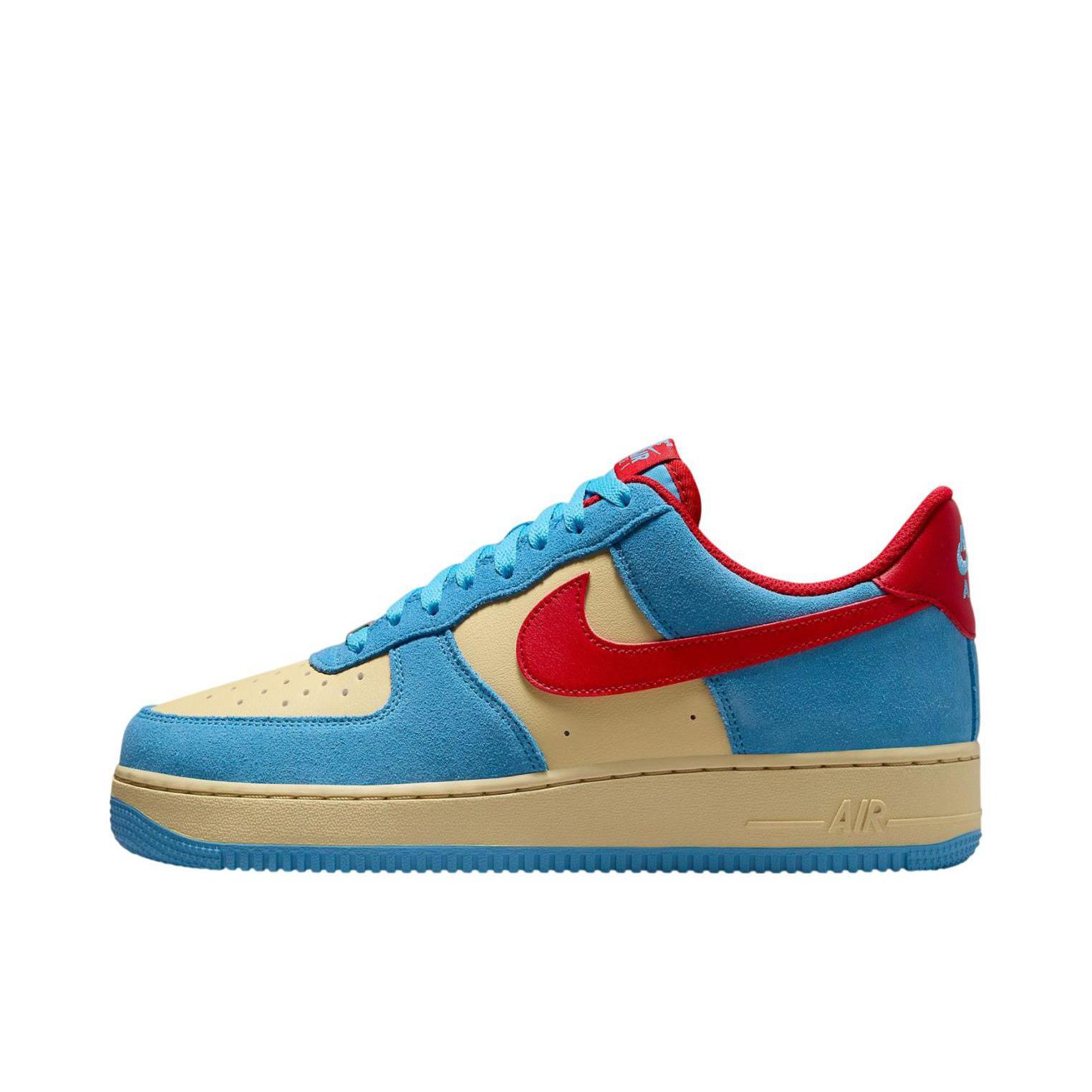 推荐商品：Nike Air Force 1 空军一号 板鞋 轻便舒适百搭耐磨防滑复古 蓝色/黄色/红色
